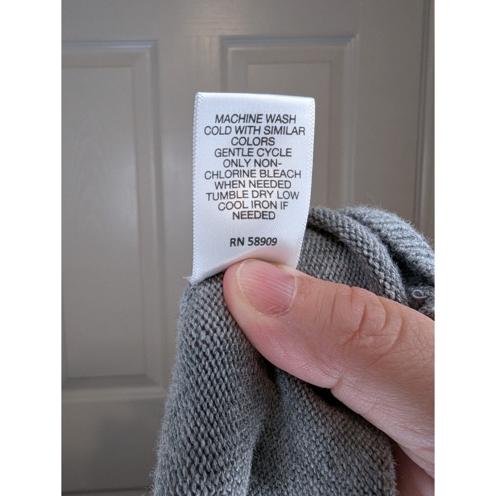 Club Room Mock Neck Long Sleeve Light Gray Quarter Zip Sweater Pullover Men's XL - Picture 6 of 6